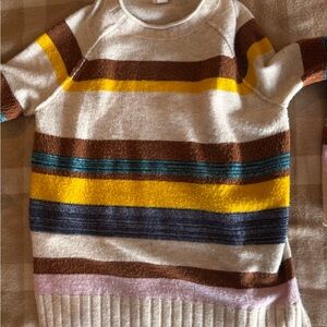 Nordstrom Caslon Woman’s  Striped Sweater in Yellow, Brown, and Blue
